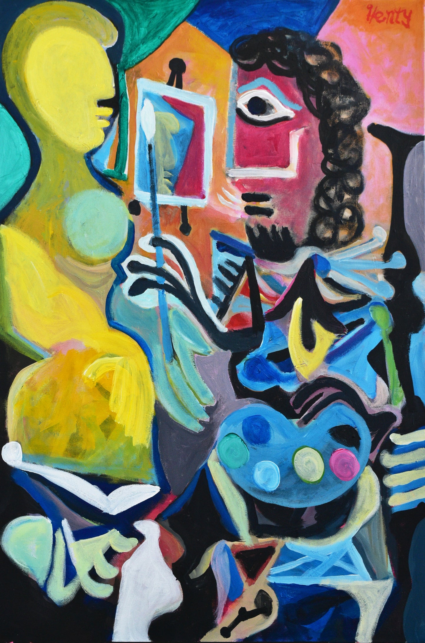 Artist And His Muse, 24"x36", Acrylic on Canvas, 2025