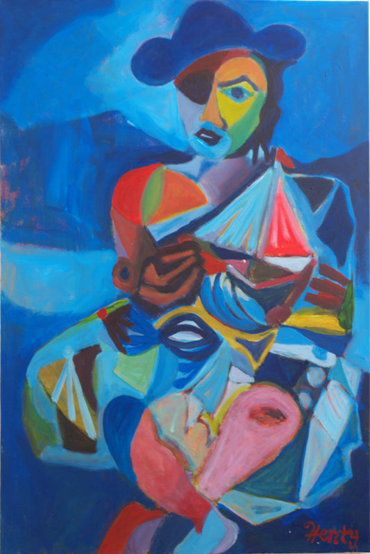 Midnight Sail, 24"x36", Acrylic on Canvas, 2025