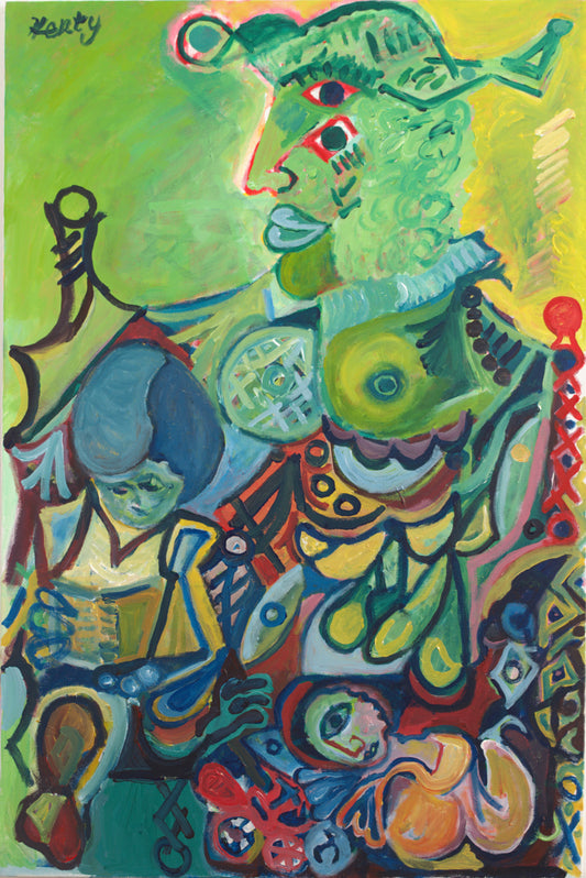Mother And Children, 24"x36", Acrylic on Canvas, 2025