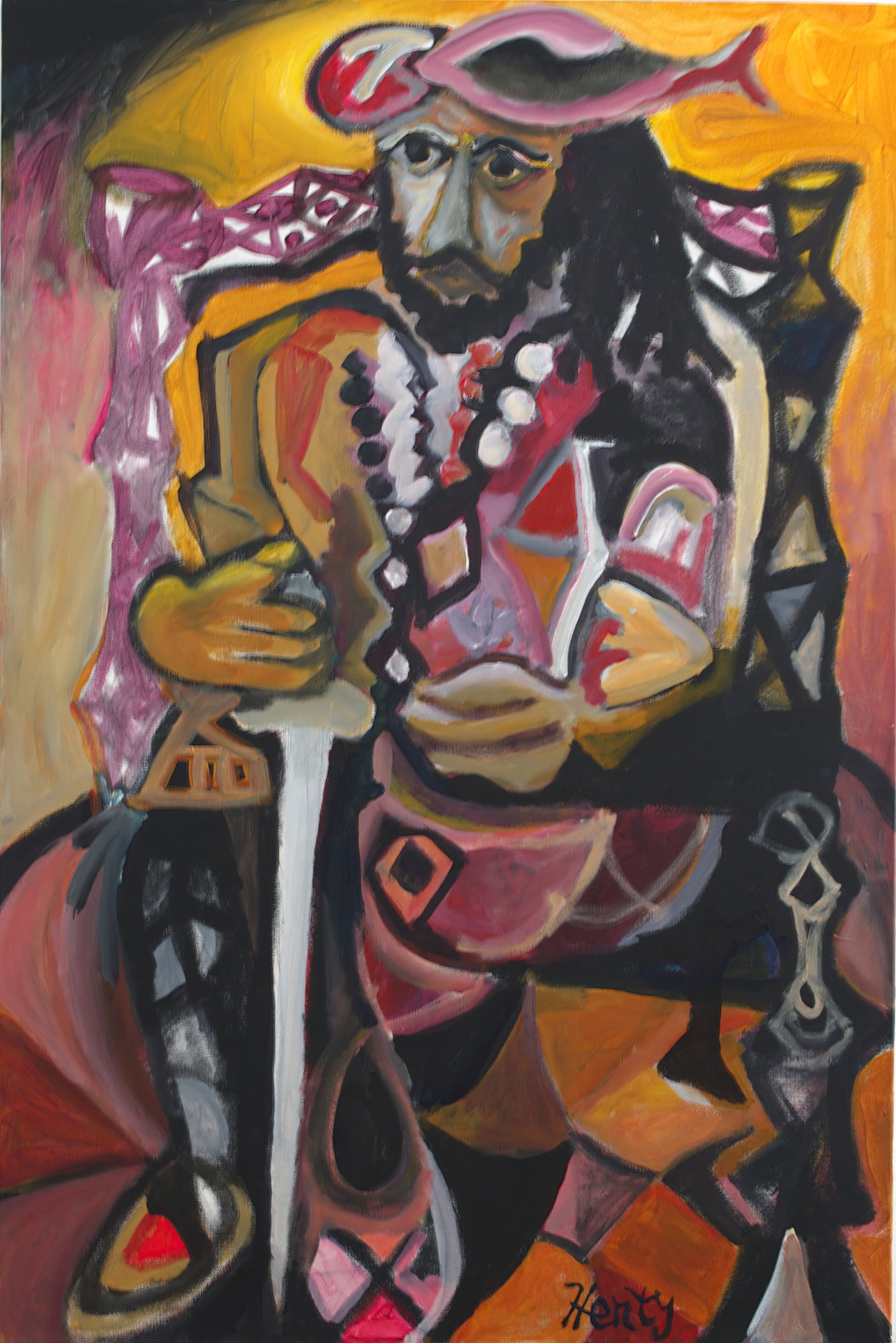Elder Musketeer, 24"x36", Acrylic on Canvas, 2025