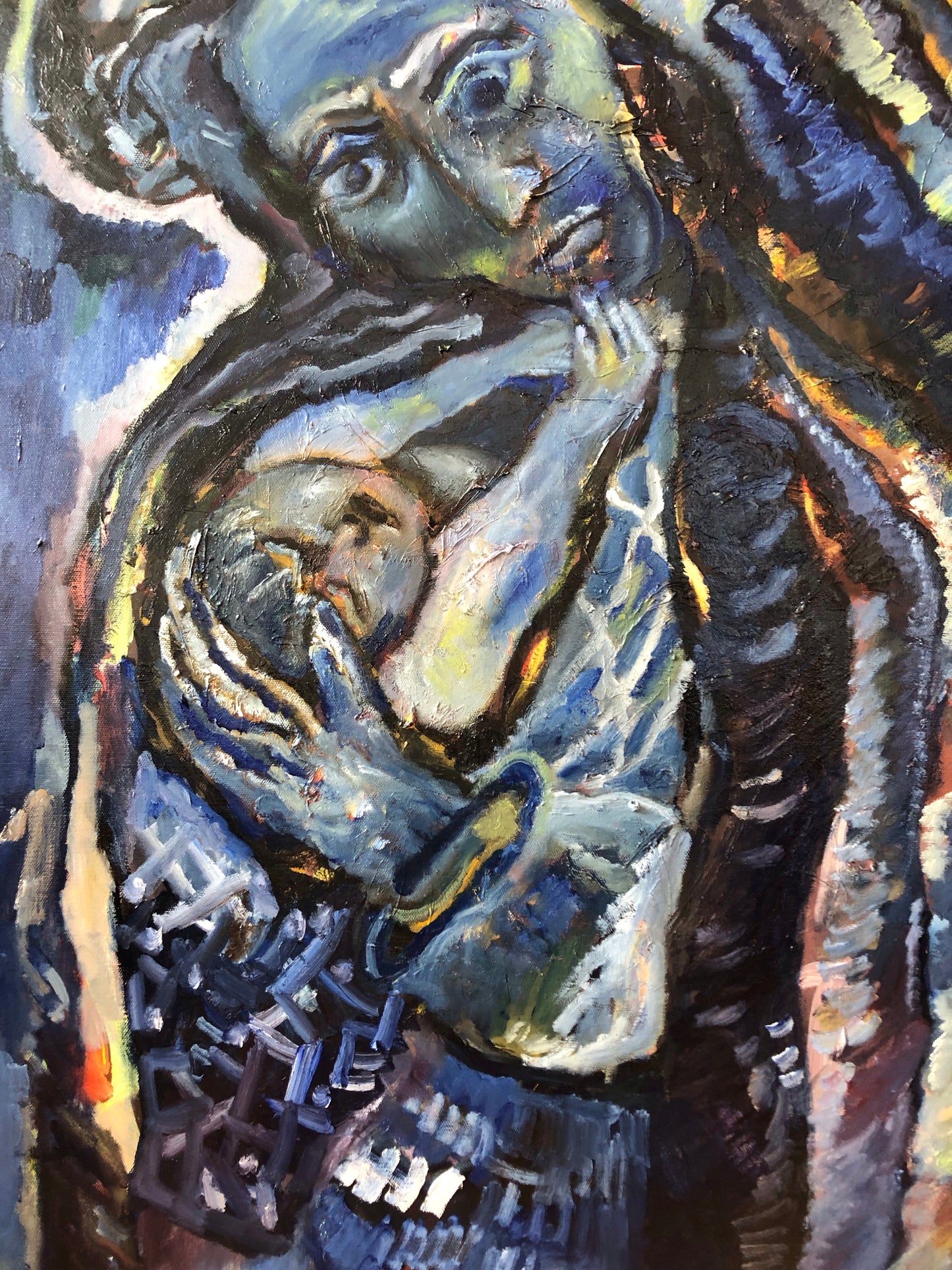 Blue Madonna and Christ